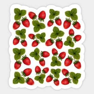 Watercolor Strawberry Pattern Sticker